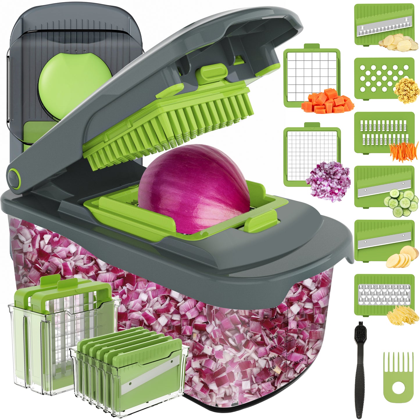 Ourokhome Vegetable Chopper Onion Cutter with Container