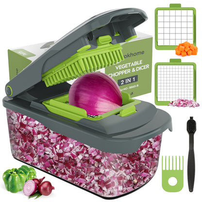 Ourokhome Vegetable Chopper Onion Cutter with Container