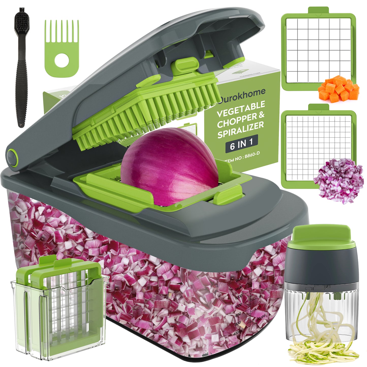 Ourokhome Vegetable Chopper Onion Cutter with Container