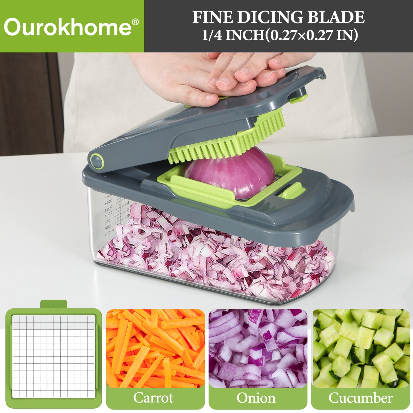 Ourokhome Vegetable Chopper Onion Cutter with Container