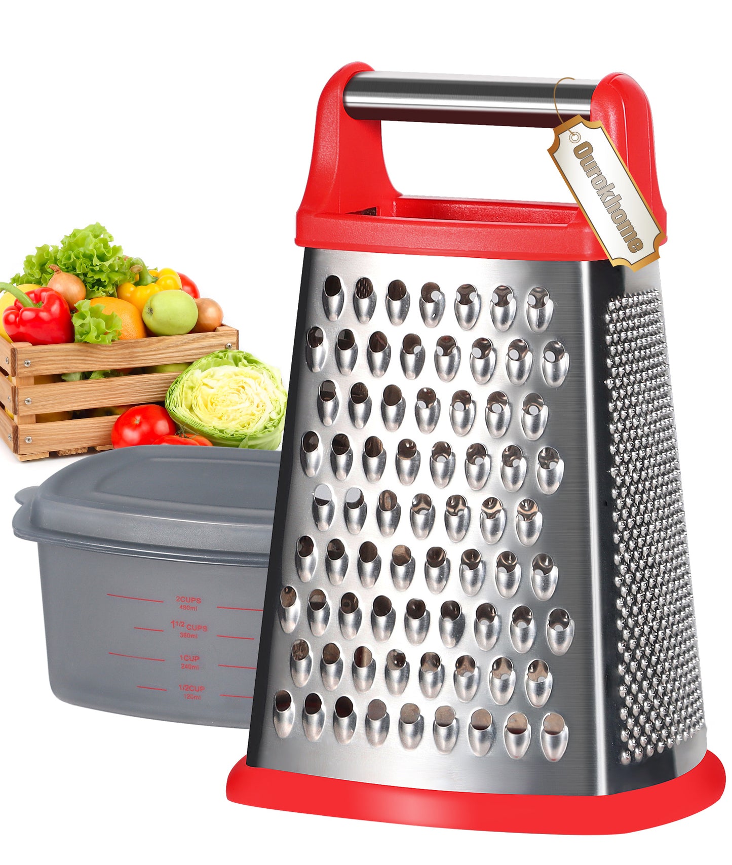 Ourokhome 4 Side Kitchen Vegetable Shredder Slicer Zester